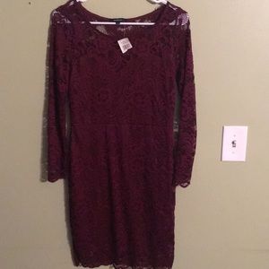 Burgundy lace dress